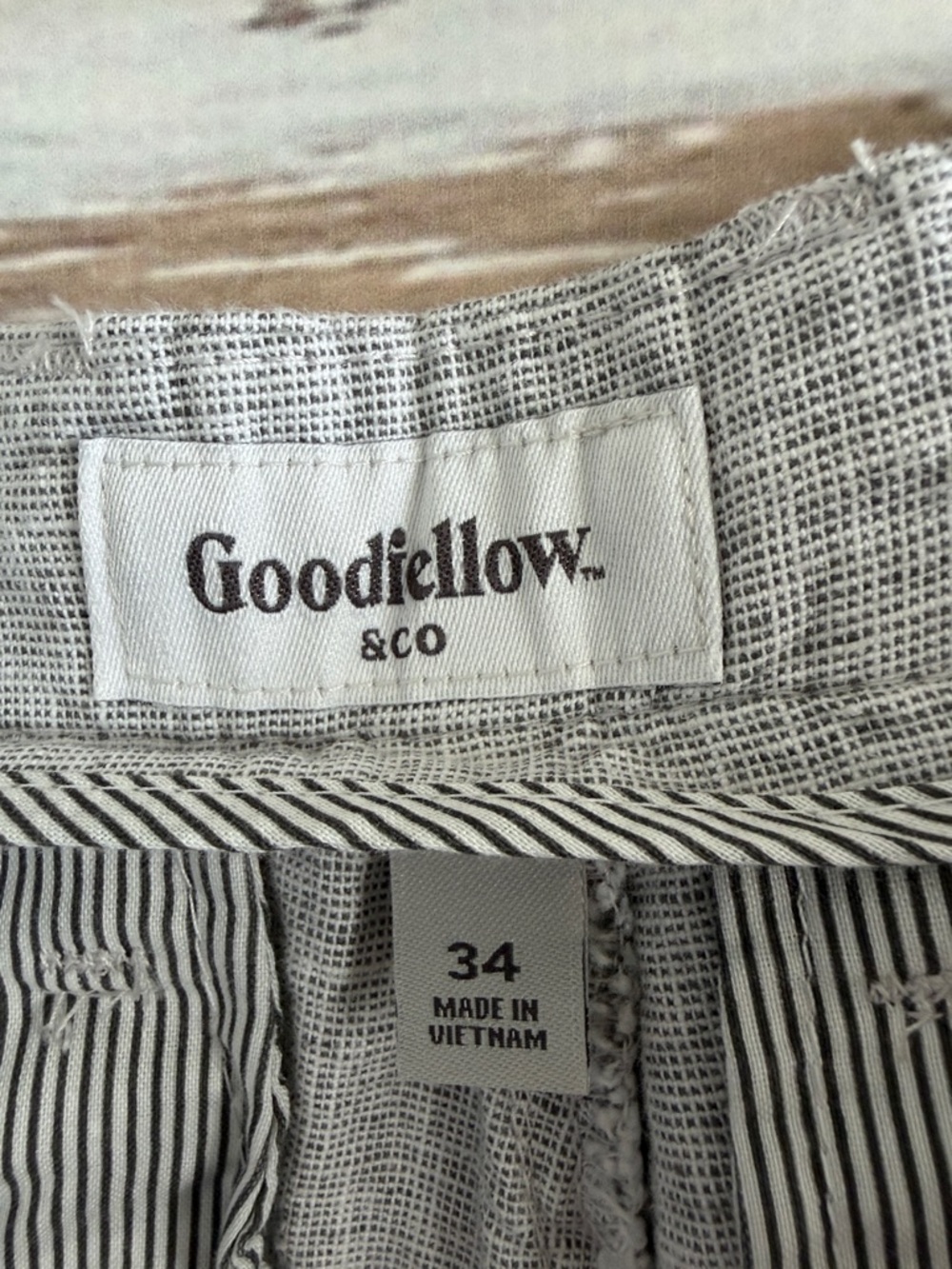 Goodfellow & Co Light Gray Men’s Flat-Front Linen-Blend Shorts - Picture 6 of 8